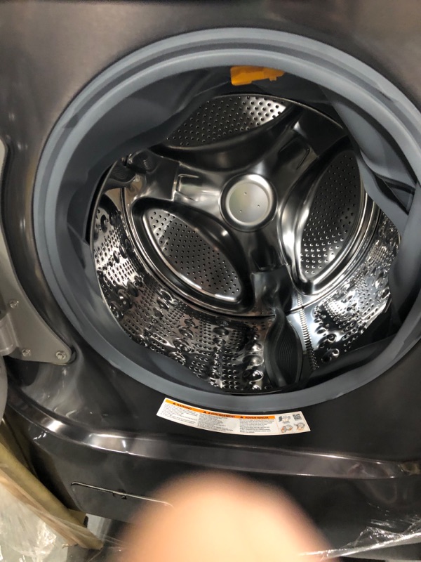 Photo 1 of ***PARTS ONLY*** LG - 5.2 Cu. Ft. High-Efficiency Stackable Smart Front Load Washer with Steam and TurboWash - Black Steel