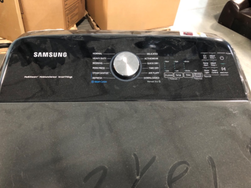 Photo 3 of ***UNABLE TO TEST - DOES NOT COME WITH PLUG***

Samsung 7.4 cu. ft. Smart Electric Dryer with Steam Sanitize+ - DVE55CG7100V