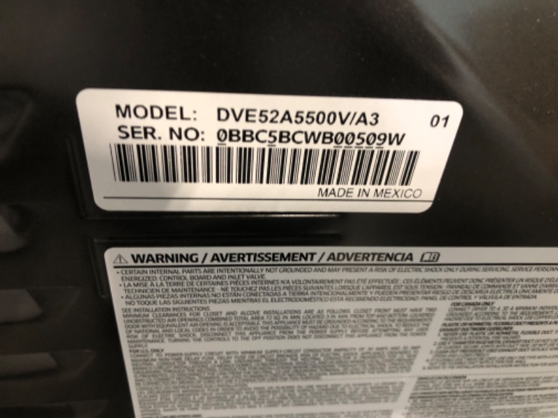 Photo 10 of 









Samsung 7.4 cu. ft. Smart Electric Dryer with Steam Sanitize+ - DVE55CG7100V