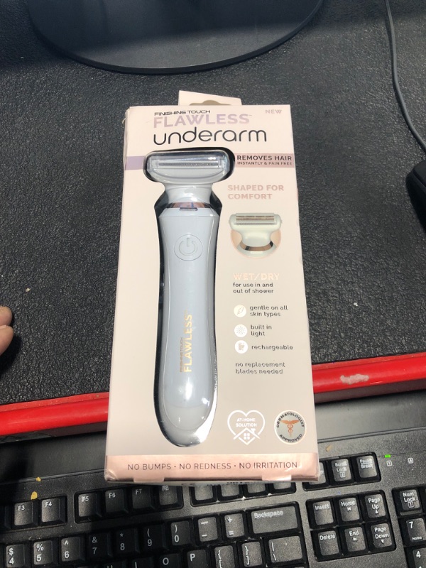 Photo 1 of Finishing Touch Flawless Underarm Hair Removal Electric Razor Device, Designed to Shave and Contour Womens Sensitive Underarm Area, Cordless Groomer, Painless for All Skin Types