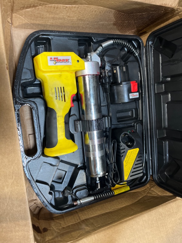 Photo 2 of Lumax LX-1175 Handyluber 12V Cordless Grease Gun with Single Battery, 7000 Psi , Yellow