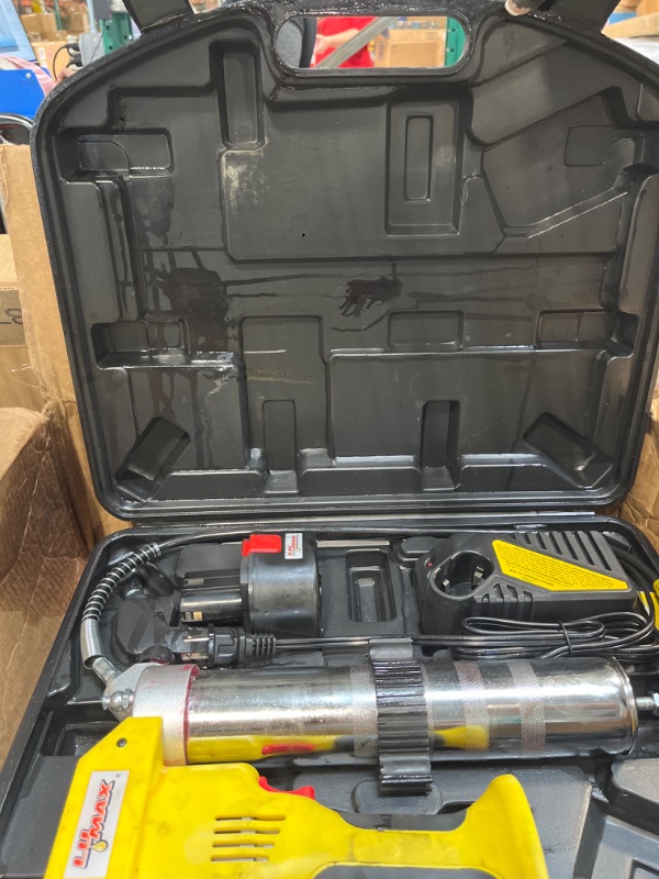 Photo 3 of Lumax LX-1175 Handyluber 12V Cordless Grease Gun with Single Battery, 7000 Psi , Yellow