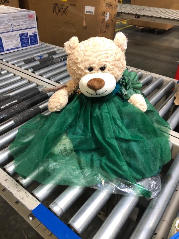 Photo 1 of KINNEX COLLECTIONS SINCE 1997 20" Quince Anos Quinceanera Last Doll Teddy Bear with Dress (Centerpiece) ~ B16632-33 (Emerald Green)