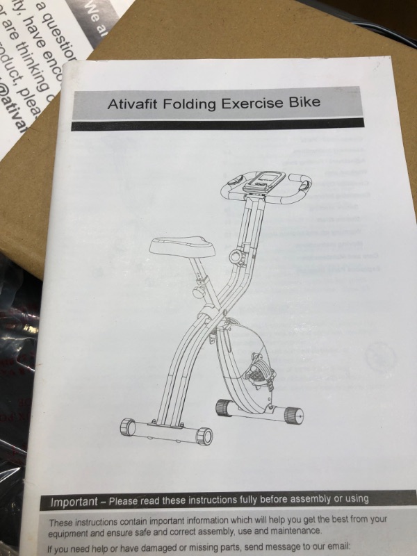 Photo 1 of ATIVAFIT Exercise Bike Foldable Fitness Indoor Cycling Bike Magnetic 3 in 1 Upright Recumbent Exercise Bike with Resistance Bands Home Workout Grey