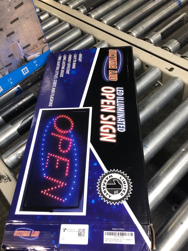 Photo 3 of Ultima LED Neon Open Sign for Business: Lighted Sign Open with Flashing Mode – Indoor Electric Light up Sign for Stores (19 x 10 in, Model 2) Includes Business Hours and Open & Closed Signs Model 2 19" x 10"