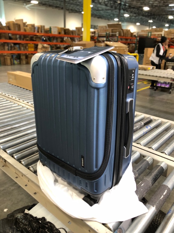 Photo 3 of LEVEL8 Grace EXT Carry On Luggage Airline Approved, 20” Expandable Hardside Carry On Suitcase With Wheels, ABS+PC Harshell Spinner Small Luggage with TSA Lock - Blue, 20-Inch Carry-On
