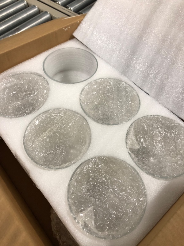 Photo 4 of 6 Pcs Clear Glass Shade 5" Dia 5.67" High 1.65" Fitter Light Cover Shade Ceiling Fan Light Covers High Transmittance Glass Globes