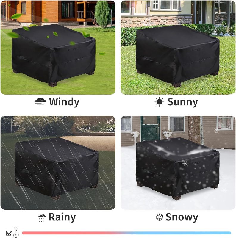 Photo 1 of ALSTER Outdoor Chair Covers, Patio Chair Cover(35" L x 40" W x 33" H), Durable and Waterproof Black Lawn Chair Covers for Lounge Deep Seat, Rain Snow Dust Wind-Proof