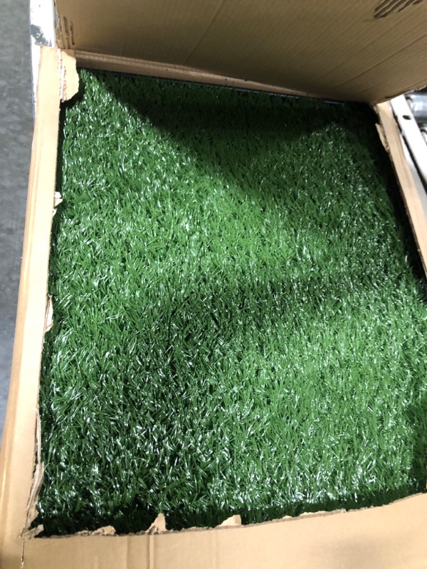 Photo 3 of Artificial Grass Puppy Pee Pad for Dogs and Small Pets - 20x25 Reusable 3-Layer Training Potty Pad with Tray - Dog Housebreaking Supplies by PETMAKER