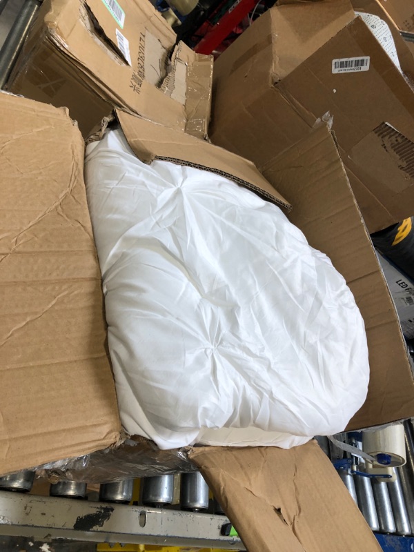 Photo 1 of Amazon Basics Pinch Pleat All-Season Down-Alternative Comforter Bedding Set - King, Bright White Bright White King Bedding Set