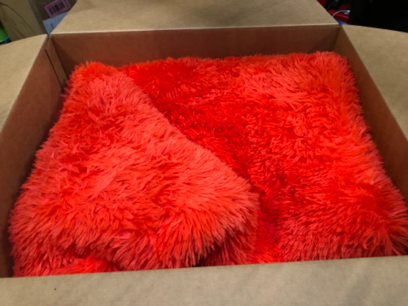 Photo 1 of Amearea Premium Soft Fluffy Area Rug Modern Shag Carpet, 3x5 Feet, Fuzzy Shaggy Rugs for Bedroom Living Room Teen Apartment Decor, Comfortable Indoor Furry Dorm Carpets, Red