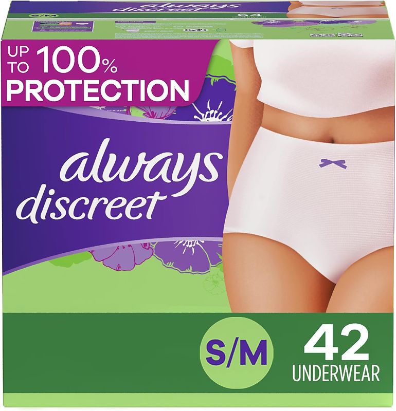 Photo 1 of Always Discreet Incontinence Underwear for Women Maximum Absorbency, S/M, 42 Count