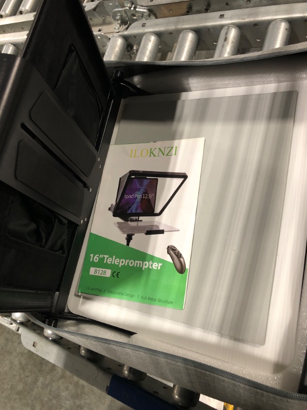 Photo 1 of ILOKNZI 16 inch Large Liftable Teleprompter with Remote, Metal Tablet Teleprompters for iPad with Adjustable Tempered Glass, Support Wide Angle Camera Lens, Make Videos at Studio and Outdoors

