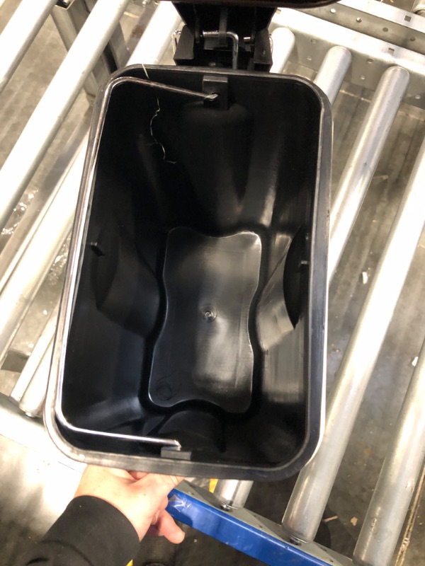 Photo 1 of mDesign Small 1.3 Gal. Rectangle Metal Step Can, Liner/Handle, Vanilla/Bronze