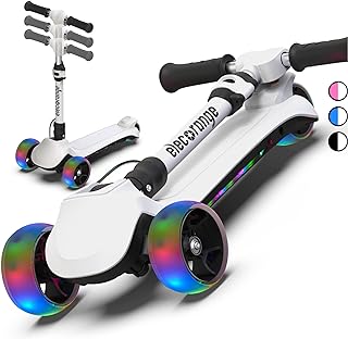 Photo 1 of Elecorange Kid Electric Scooter, Safe Wide Light Up Deck & Wide Wheels, Reliable Thumb Throttle, 3 Adjustable Height, 5Mph Safe Speed, 60min Ride Time, Lightweight, Foldable, Scooter for Kids