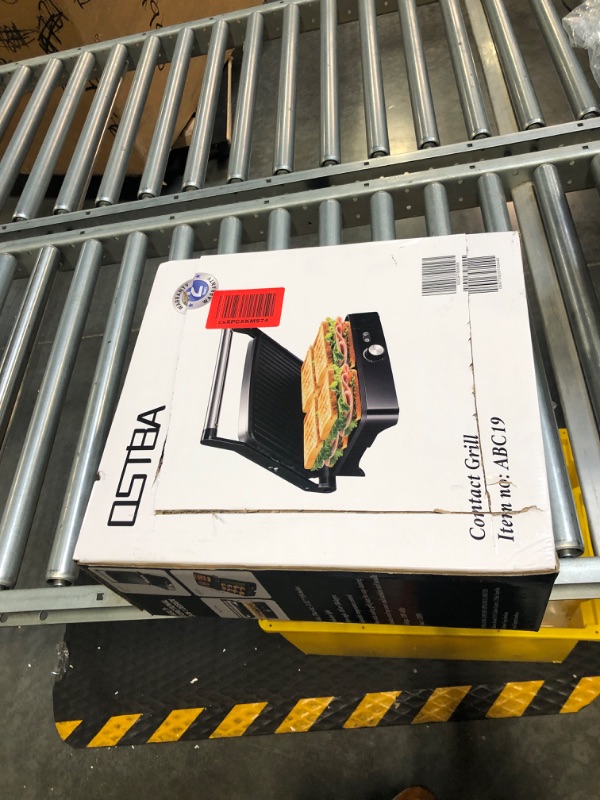 Photo 4 of ***Broken/may not work****OSTBA Panini Press Grill Indoor Grill Sandwich Maker with Temperature Setting, 4 Slice Large Non-stick Versatile Grill, Opens 180 Degrees to Fit Any Type or Size of Food, Removable Drip Tray, 1200W