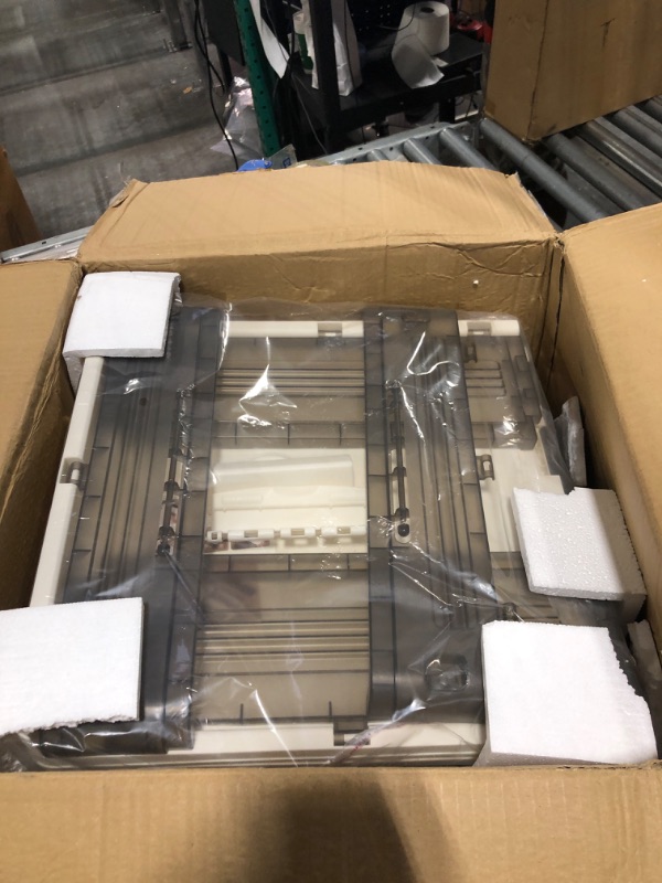 Photo 1 of Under Bed Storage 2 Pack, Stackable Under Bed Storage Containers with Wheels, Folding Plastic Storage Box with Lid?Under Bed Storage Bins Drawer for Clothes, Shoes,Blankets 11.5Gal-2pack Clear + White