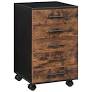 Photo 1 of HOOBRO File Cabinet, Wooden Office Cabinet, 5 Drawers Chest Dresser, Storage Cabinet for Makeup, Art Supplies, Handmade Accessories, Industrial Style, Easy Assembly, Rustic Brown BF05WJ01