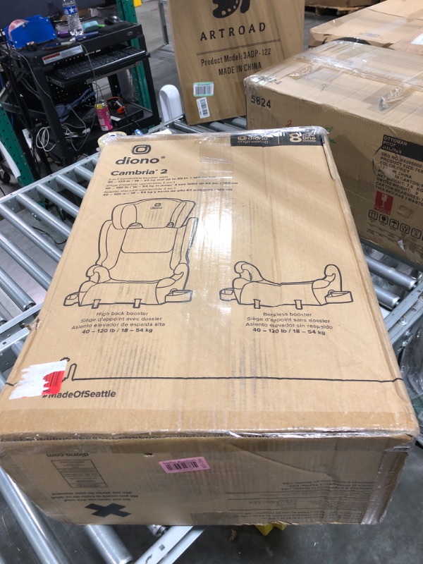 Photo 1 of Diono Cambria 2 XL 2022, Dual Latch Connectors, 2-in-1 Belt Positioning Booster Seat, High-Back to Backless Booster with Space and Room to Grow, 8 Years 1 Booster Seat, Black NEW! Black