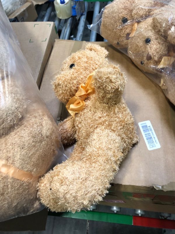 Photo 1 of 3 Pcs 12" Soft Plush Bears with Hoodie & Bow Tie - Cute Stuffed Animals for Kids, Baby Shower & Birthday (Light Brown) Brown Bow Tie Style