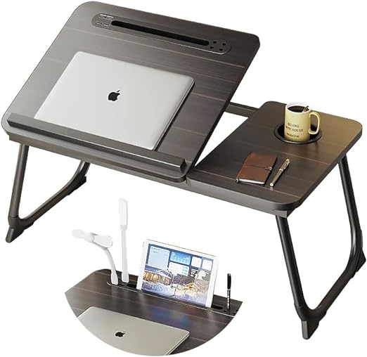 Photo 1 of Highger Lap Desk - Fits up to 17 inches Laptop Desk for Bed and Sofa,Portable Bed Trays for Eating Writing Reading Notebook Holder & Stand,Adjustable & Foldable