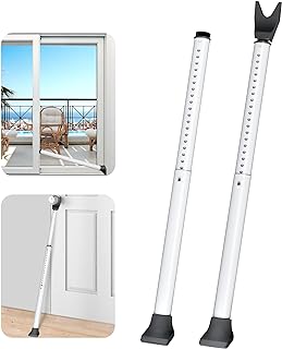 Photo 1 of AceMining Upgraded Door Security Bar & Sliding Patio Door Security Bar, Heavy Duty Security Door Stoppers Adjustable Door Jammer Security Bar for Home, Apartment, Travel (2 Pack,White)