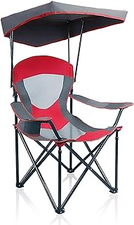 Photo 1 of ALPHA CAMP Heavy Duty Canopy Lounge Chair Sunshade Hiking Travel Chair with Cup Holder Enamel