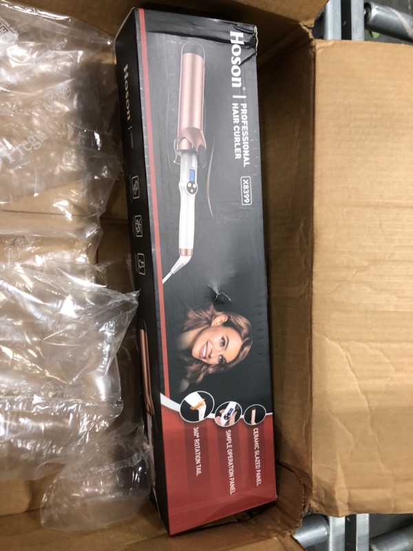 Photo 1 of Hoson 2 Inch Curling Iron Large Barrel, Long Barrel Curling Wand Dual Voltage, Ceramic Tourmaline Coating with LCD Display, Glove Include 2 inches