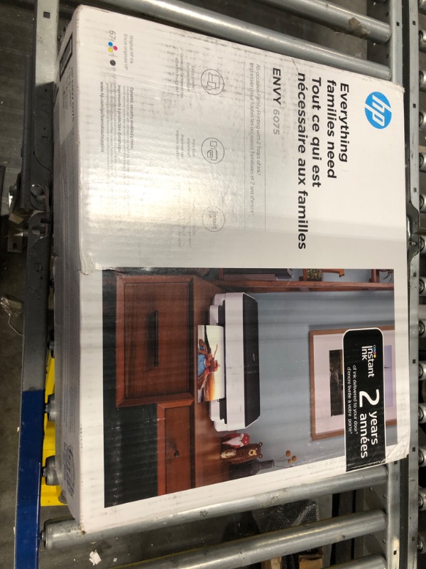 Photo 1 of HP Envy 6075 Wireless All-in-One Printer, Mobile Print, Scan & Copy, Compatible with Alexa (8QQ97A) (Renewed)