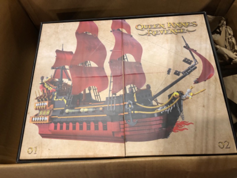Photo 1 of BVOPLME 3694 Pieces Queen Anna's Revenge Pirate Ship Model Building Blocks Kit, Large Pirate Ship Model Set and Assembly Toy, Awesome Set for Adults, Kids and Family Builds