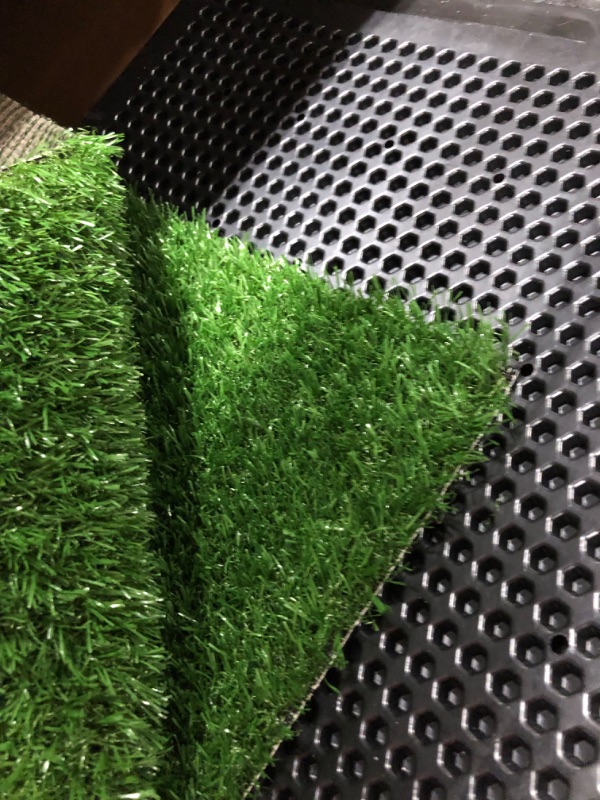 Photo 4 of Artificial Grass Puppy Pee Pad for Dogs and Small Pets - 20x25 Reusable 3-Layer Training Potty Pad with Tray - Dog Housebreaking Supplies by PETMAKER