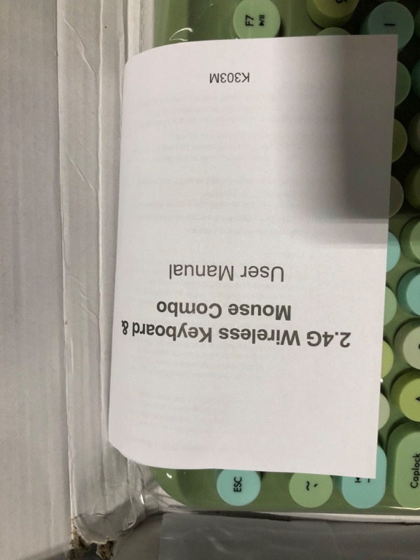 Photo 5 of XTREMTEC Cute Wireless Keyboard Mouse Combo, Green 2.4G Cordless Full-Sized Computer Keyboard and Mouse Set with Colorful Retro Round Candy Typewriter Keyboard for Windows, Laptop, Desktop, PC Colorful Green