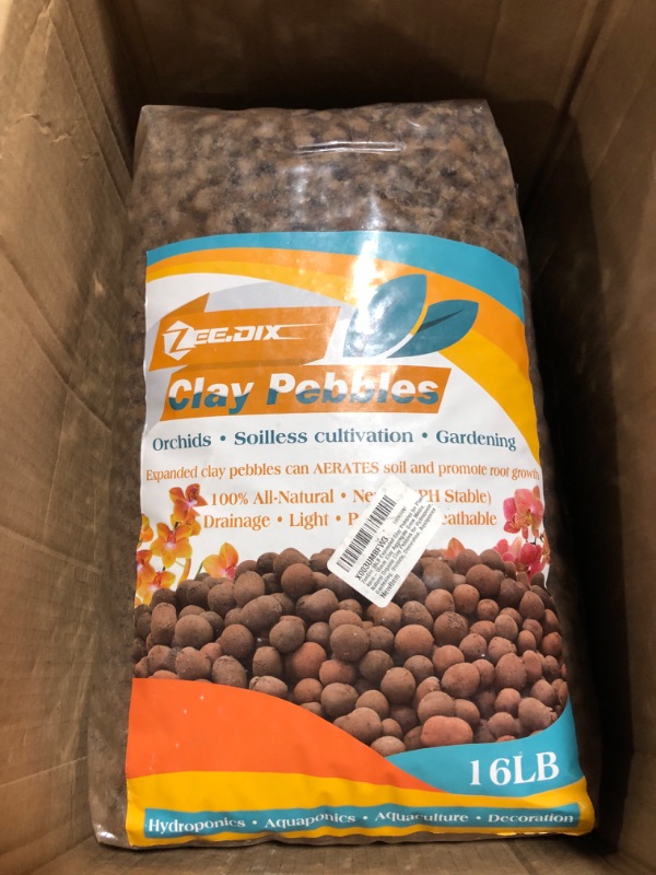 Photo 3 of ZeeDix 16LB Expanded Clay Pebbles for Plants, 4mm-16mm Leca Balls Clay Aggregate Grow Media, Natural Organic Clay Pebbles for Hydroponic, Gardening, Orchids, Decoration, Aquaponics 16LB Clay Pebbles