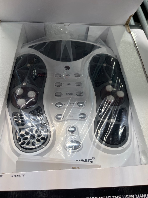Photo 1 of FIT KING Foot Circulation Stimulator Machine (FSA HSA Eligible) with EMS TENS Pads, Advanced Nerve Muscle Massager for Neuropathy Pain and Circulation,Plantar Fasciitis,Diabetes,RLS Pain Relief