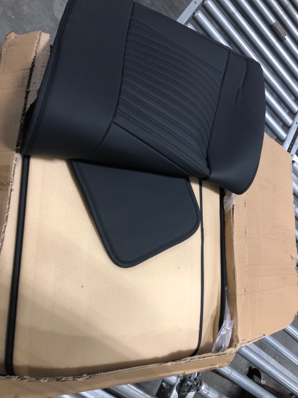 Photo 1 of LINGVIDO Leather Car Seat Covers,Breathable and Waterproof Faux Leather Automotive Seat Covers for Cars SUV Pick-up Truck Sedan,Universal Anti-Slip Driver Seat Cover with Backrest (Full Seat, Black) Black 5 Sets Full Seat