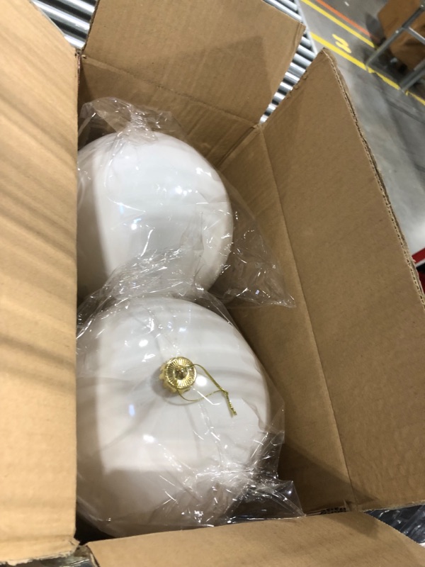 Photo 1 of 4 Pcs Large Christmas Ball Ornaments Giant Commercial Grade Plastic Christmas Ball Hanging Decorations 8'' (200 Mm) for Outdoor Holiday Party Decors Christmas Tree (White)