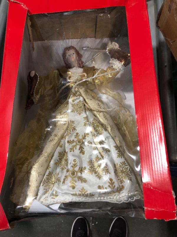 Photo 1 of Kurt S. Adler 18-Inch Fiber Optic Gold Angel Treetop Tree Topper, Multi