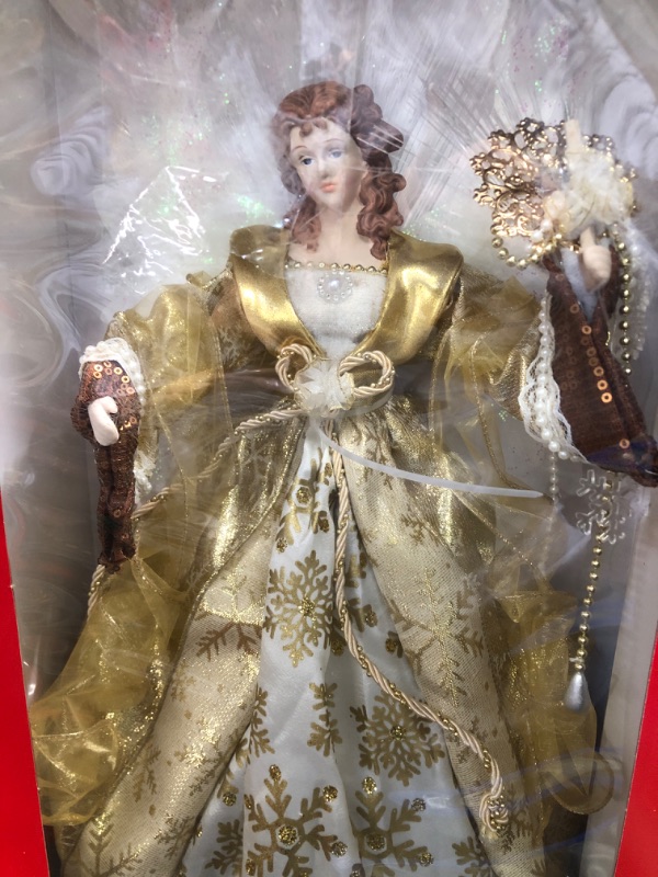 Photo 1 of Kurt S. Adler 18-Inch Fiber Optic Gold Angel Treetop Tree Topper, Multi