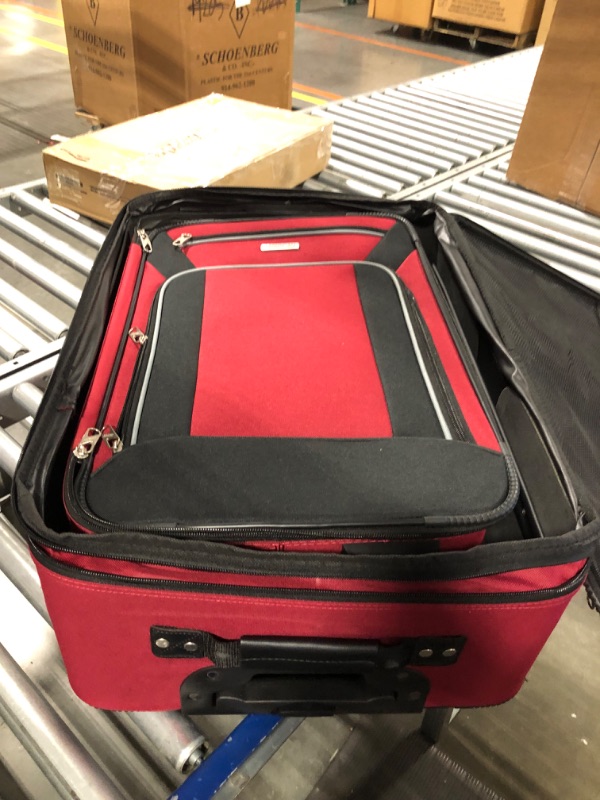 Photo 3 of American Tourister Fieldbrook XLT Softside Upright Luggage, Red/Black, 3-Piece Set (BB/21/25)