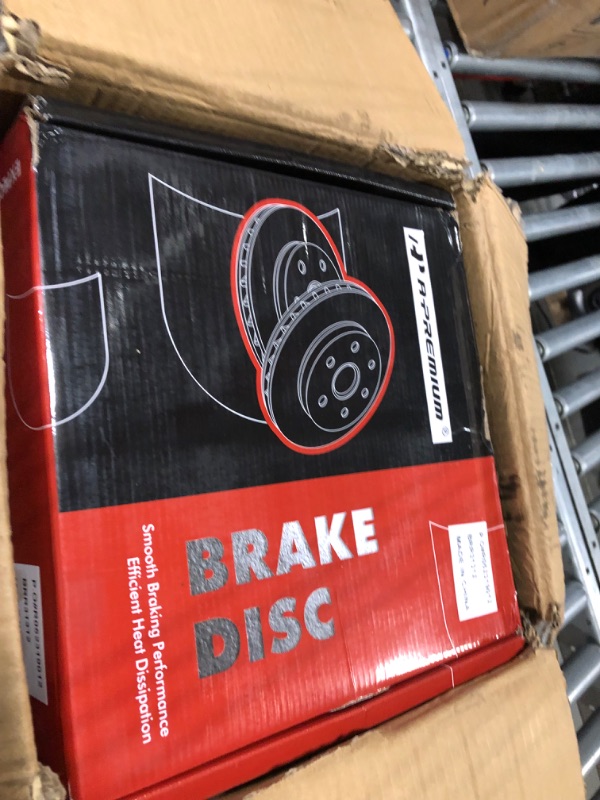 Photo 3 of A-Premium 12.78 inch (324.6mm) Front Drilled and Slotted Disc Brake Rotors + Ceramic Pads Kit Compatible with Select  PO#R052319012 BRRR31312 