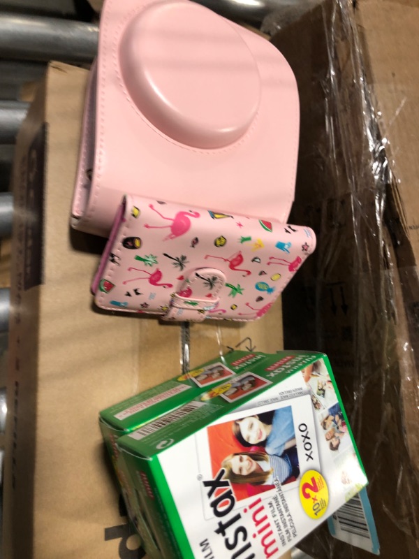 Photo 1 of Fujifilm Instax Mini 2 Instant Camera Blossom Pink + MiniMate Accessory Bundle & Compatible Custom Case + Fuji Instax Film Value Pack ) Flamingo Designer Photo Album