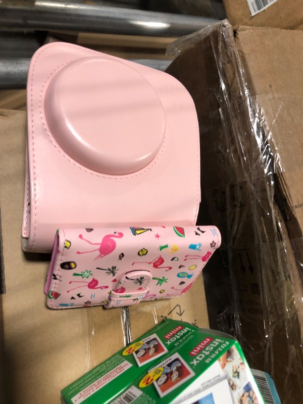 Photo 1 of Fujifilm Instax Mini 2 Instant Camera Blossom Pink + MiniMate Accessory Bundle & Compatible Custom Case + Fuji Instax Film Value Pack ) Flamingo Designer Photo Album