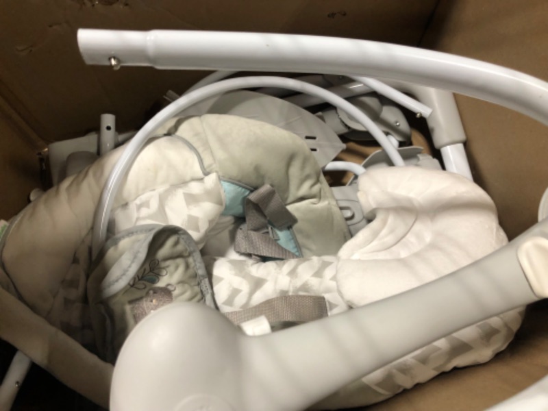 Photo 3 of Ingenuity ConvertMe 2-in-1 Compact Portable Baby Swing & Infant Seat, Battery-Powered Vibrations, Automatic Sway, Nature Sounds - Raylan