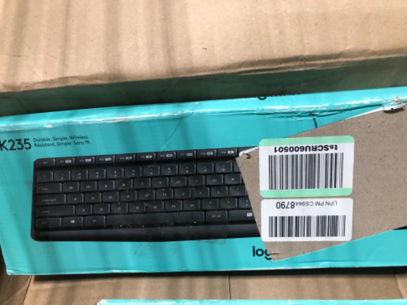 Photo 2 of Logitech MK235 Wireless Keyboard and Mouse Combo for Windows, USB Receiver, 15 FN Keys, Long Battery Life, Compatible with PC, Laptop