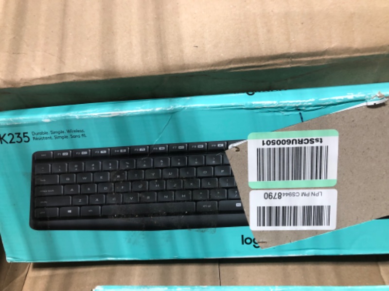Photo 1 of Logitech MK235 Wireless Keyboard and Mouse Combo for Windows, USB Receiver, 15 FN Keys, Long Battery Life, Compatible with PC, Laptop