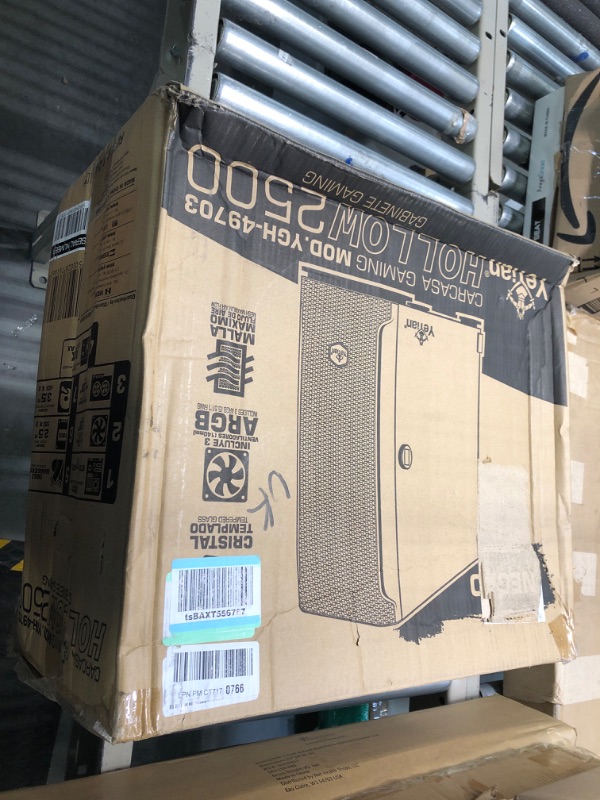 Photo 1 of YEYIAN Hollow 2500 Gaming PC Case, Mid Tower ATX/mATX/eATX/ITX, Tempered Side Glass, 3 RGB LED Fans, SPCC, Metal Mesh Air Flow, 3 USB 3.0/Audio Ports, 14.2"x8.26"x17.85", ROHS CE Certified, Black HOLLOW 2500 ATX BLACK