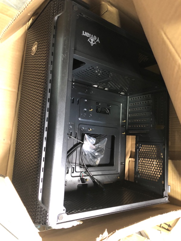 Photo 3 of YEYIAN Hollow 2500 Gaming PC Case, Mid Tower ATX/mATX/eATX/ITX, Tempered Side Glass, 3 RGB LED Fans, SPCC, Metal Mesh Air Flow, 3 USB 3.0/Audio Ports, 14.2"x8.26"x17.85", ROHS CE Certified, Black HOLLOW 2500 ATX BLACK