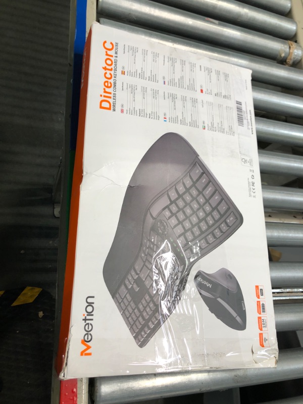 Photo 1 of MEETION Ergonomic Wireless Keyboard and Mouse, Ergo Keyboard with Vertical Mouse, Split Keyboard with Cushioned Wrist, Palm Rest, Natural Typing, Rechargeable, Full Size, Windows/Mac/Computer/Laptop