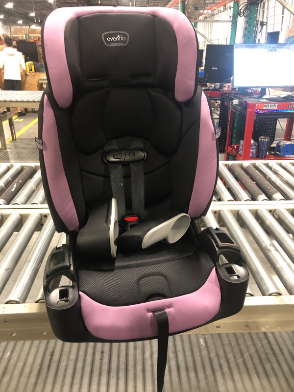 Photo 3 of Evenflo Maestro Sport Convertible Booster Car Seat, Forward Facing, High Back, 5-Point Harness, For Kids 2 to 8 Years Old, Whitney Pink