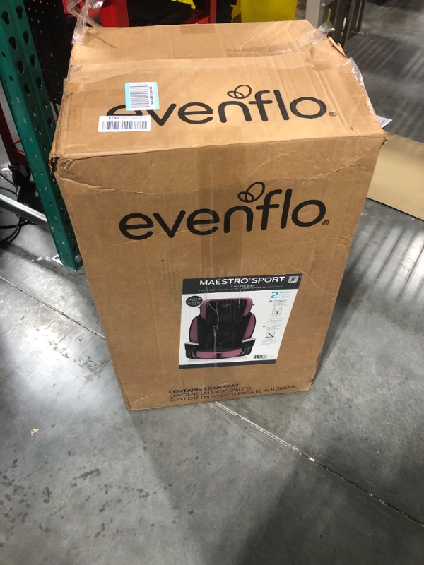 Photo 2 of Evenflo Maestro Sport Convertible Booster Car Seat, Forward Facing, High Back, 5-Point Harness, For Kids 2 to 8 Years Old, Whitney Pink